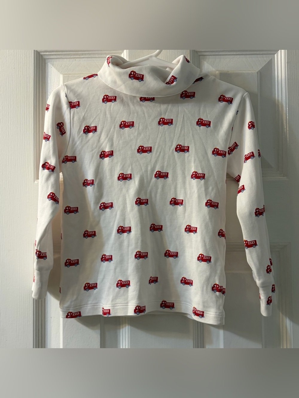 Little English Adorable Boys Allover Firetruck Print Turtleneck Shirt Size 4T